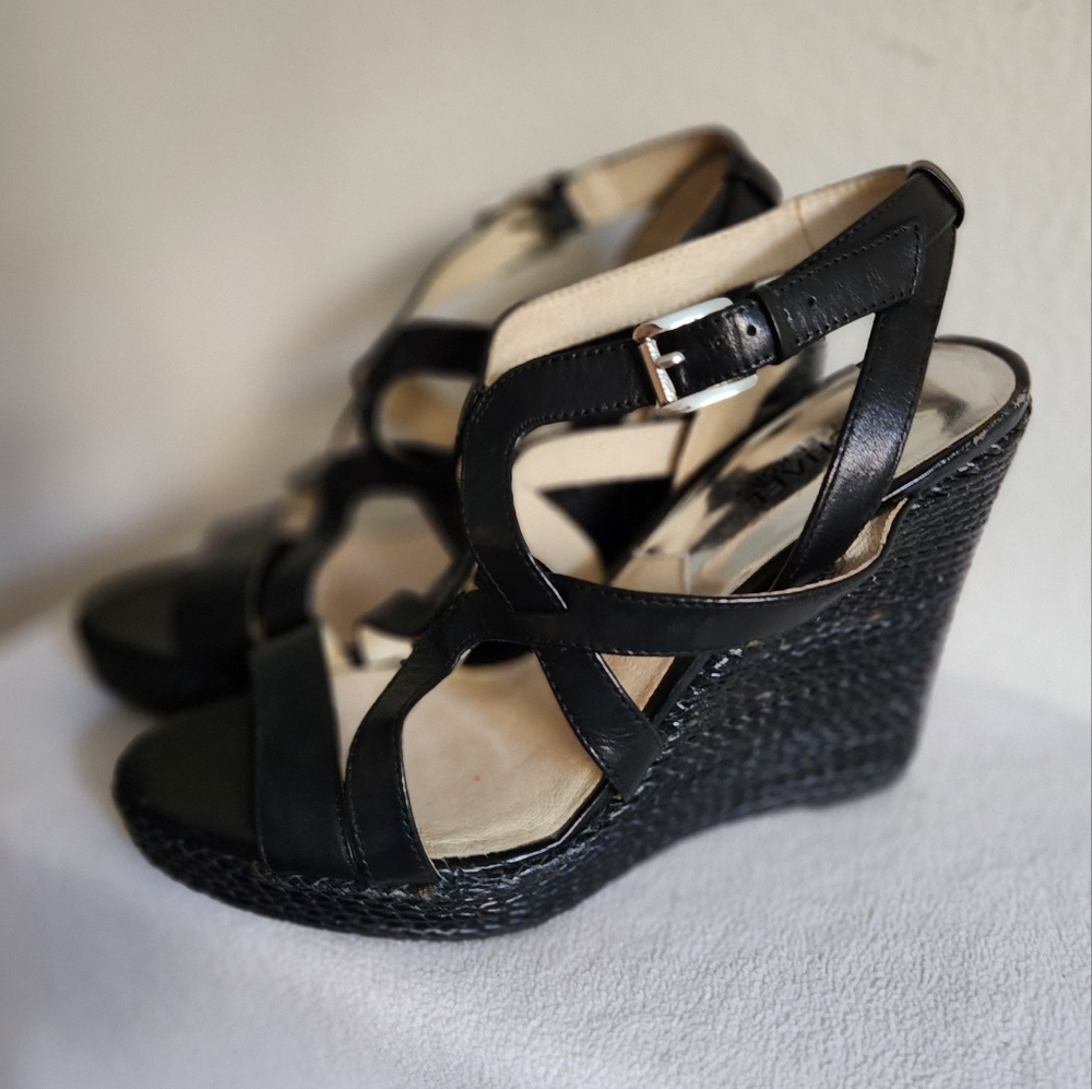 Michael Kors Strappy Leather Wedges